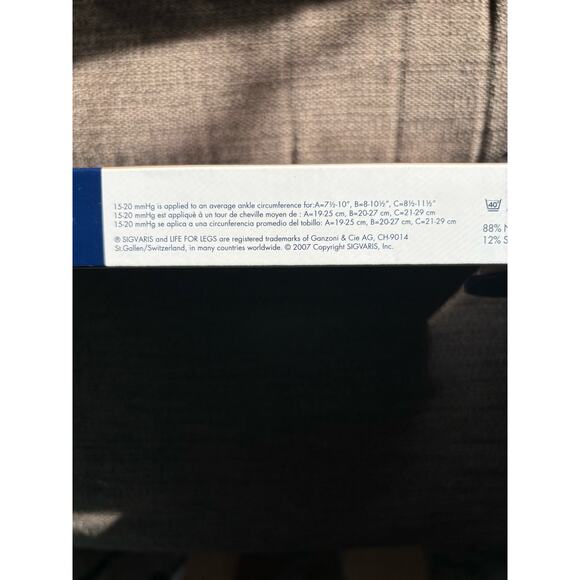 Sigvaris Life For Legs Mens Size C Charcoal Classic Ribbed Support Stockings - Picture 5 of 6